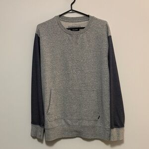 Zanerobe Gray and Black Crewneck Sweater